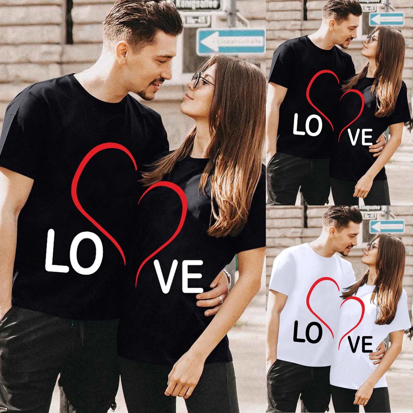 Love Heart Couple Tees - MIOSAKI