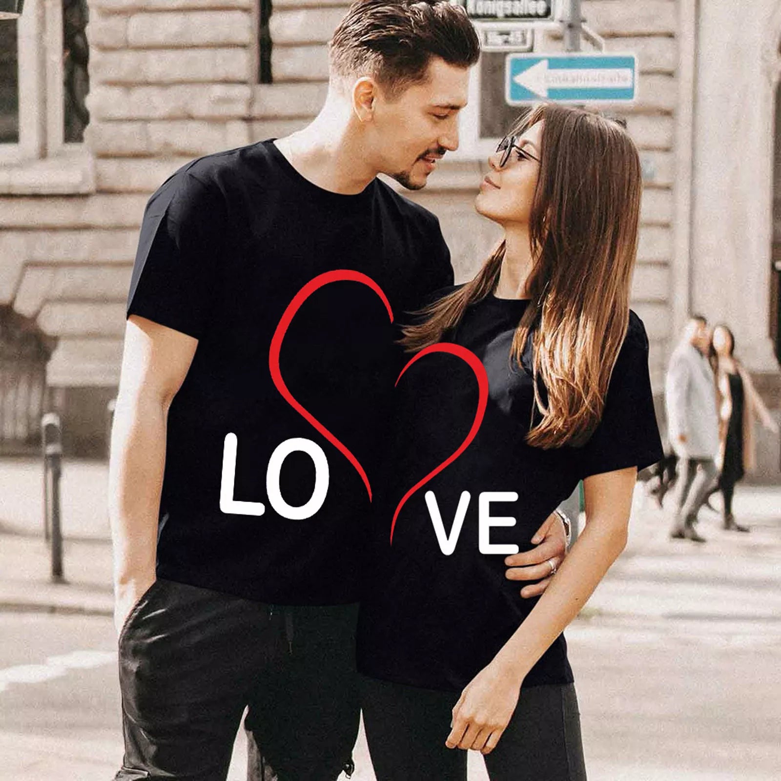 Love Heart Couple Tees - MIOSAKI