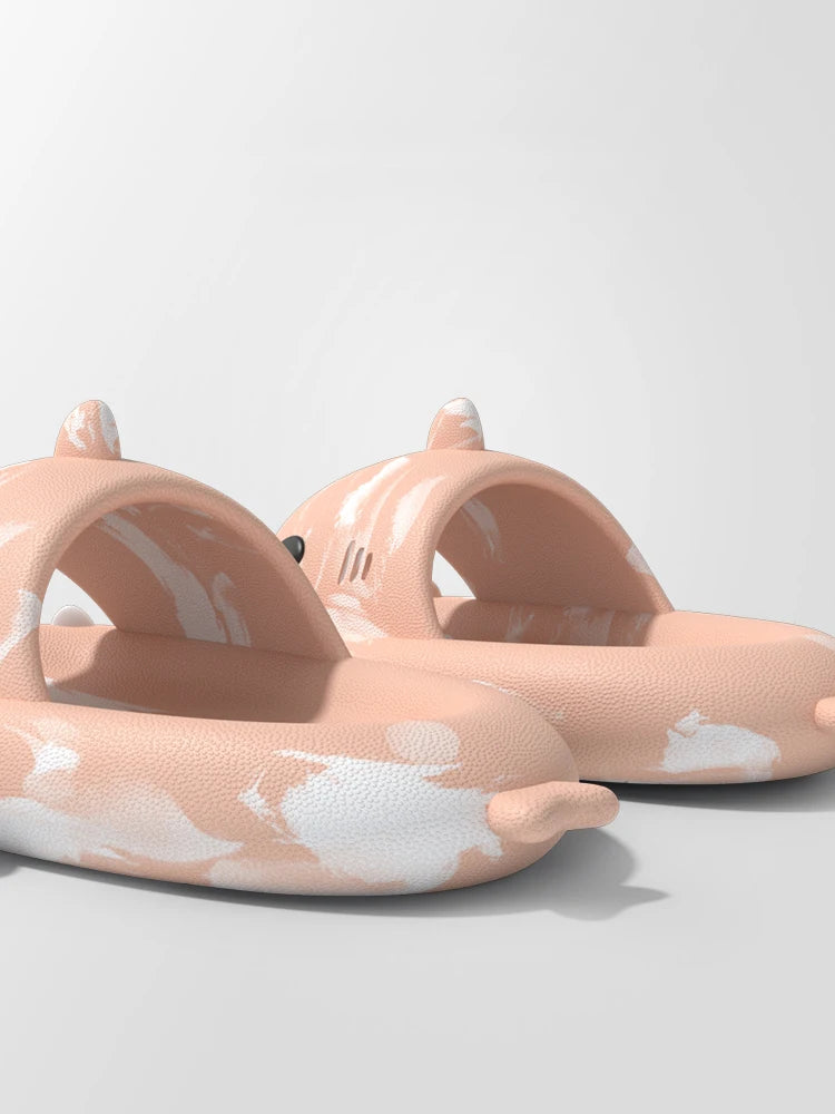 Cute Shark Cloud Slides: Unisex Comfort - MIOSAKI