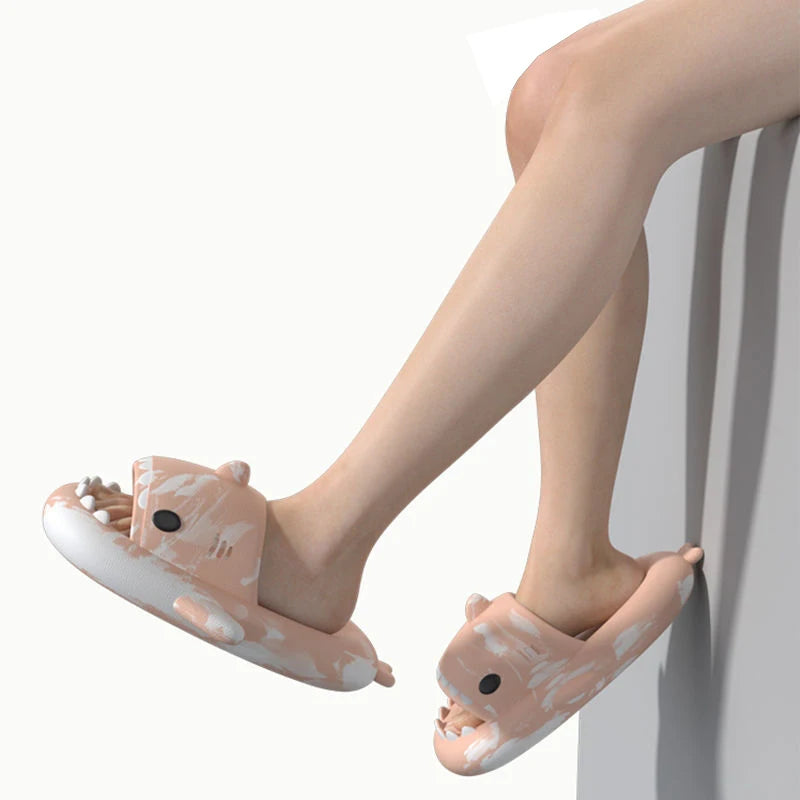 Cute Shark Cloud Slides: Unisex Comfort - MIOSAKI