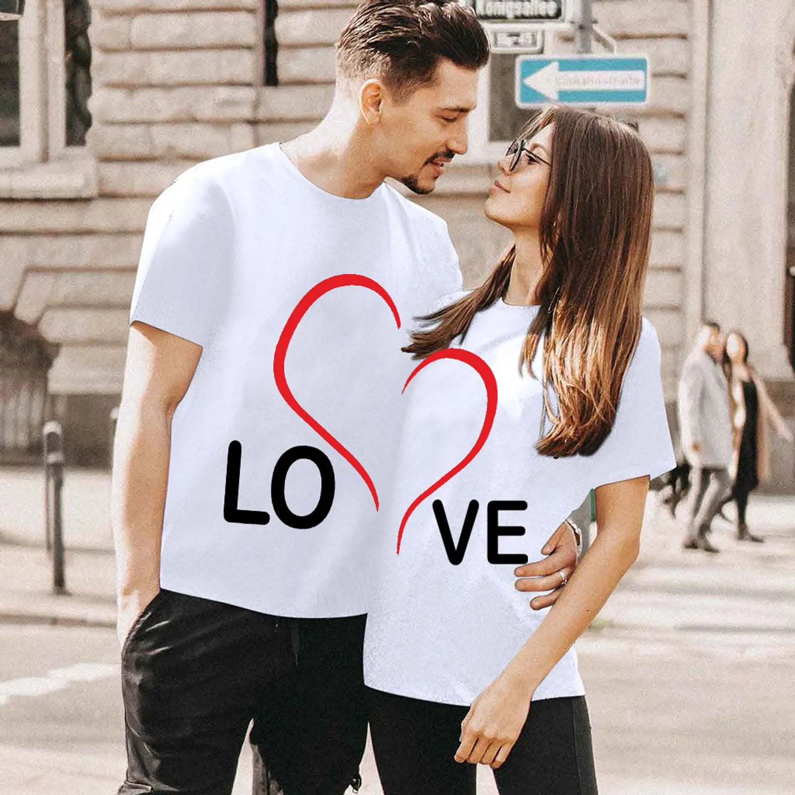 Love Heart Couple Tees - MIOSAKI